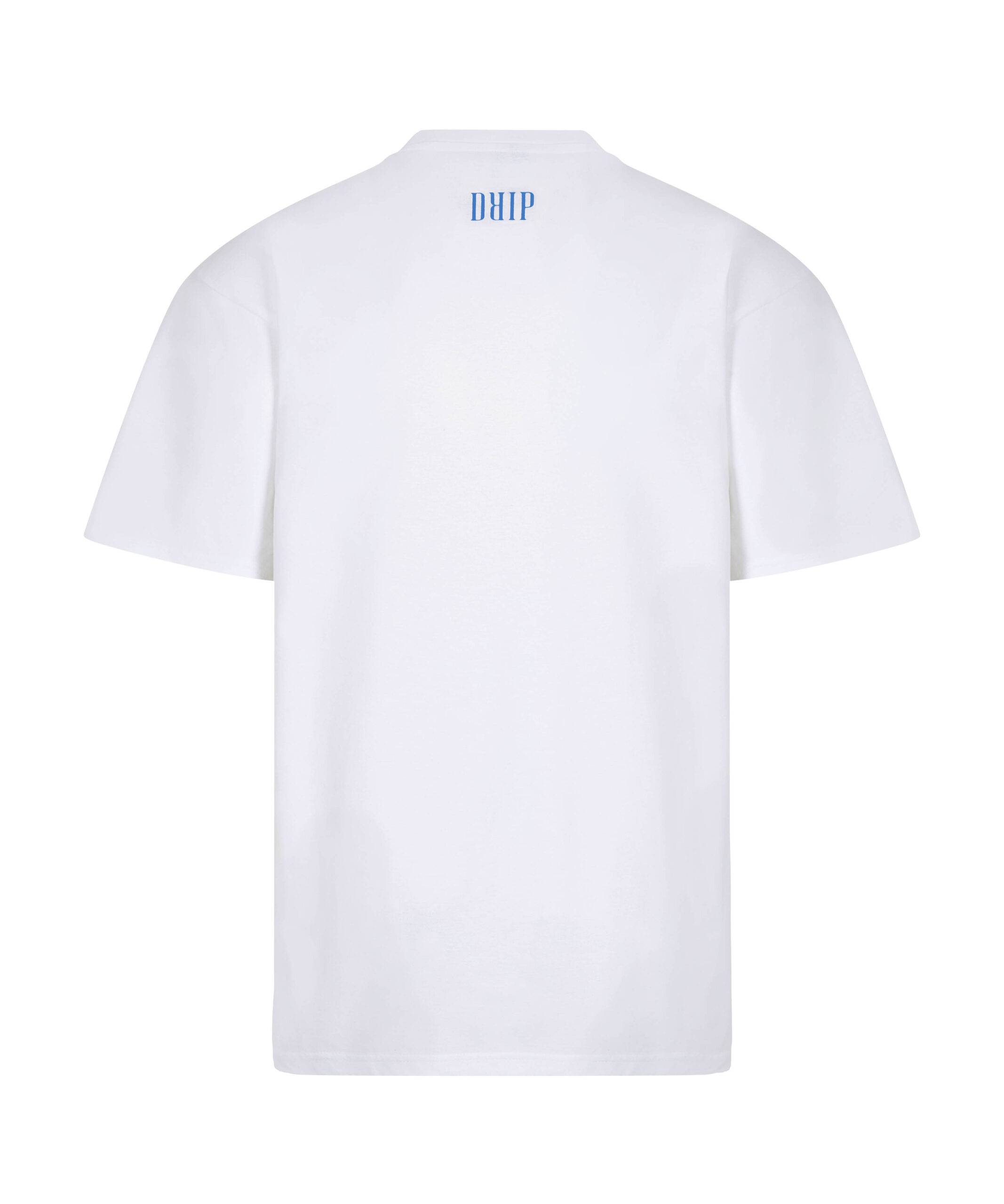 T-Shirt – Oversized White/Blue Cherub Motif - DRIP LDN